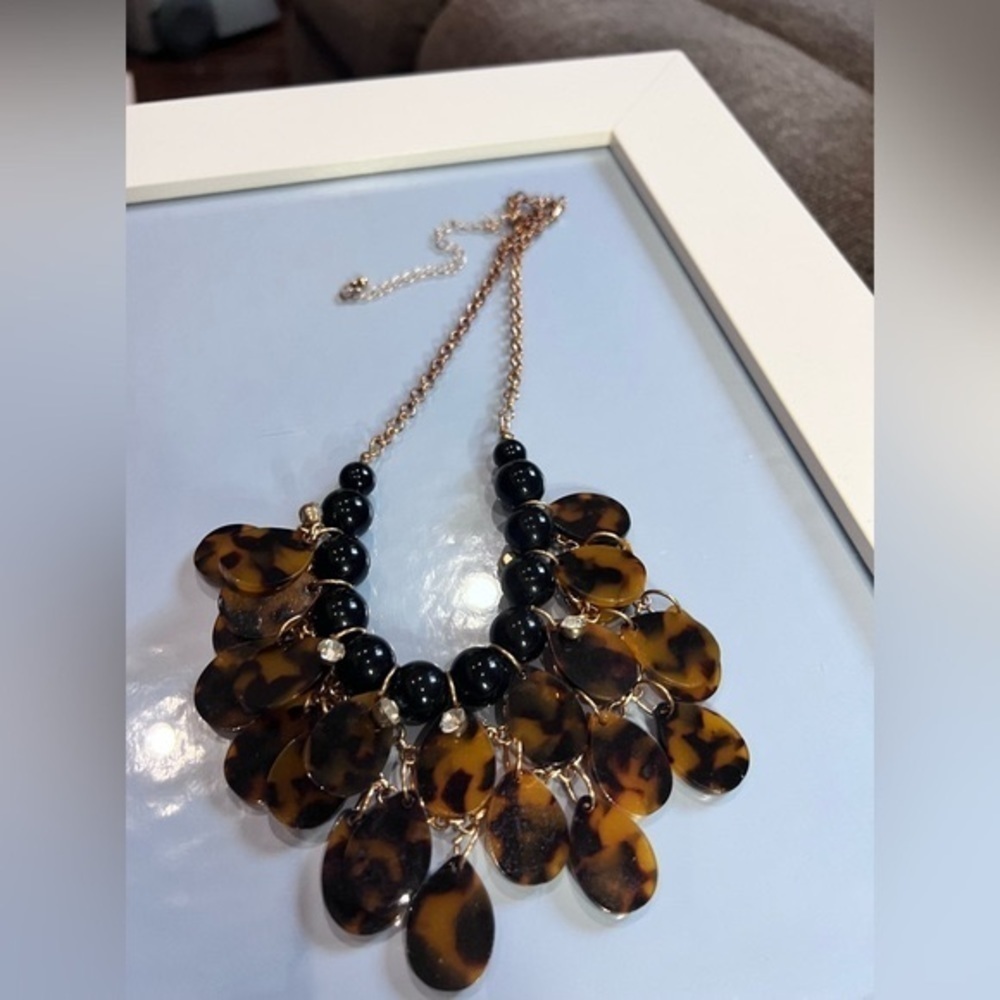 COPY - Brown , black , leopard necklace